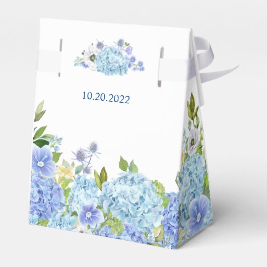 Light Blue Hydrangea Floral Gift Gastgeschenk Hoch Geschenkschachtel (Rückseite)