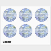 Light Blue Hydrangea Gastgeschenk Hochzeit Labels Runder Aufkleber (Blatt)