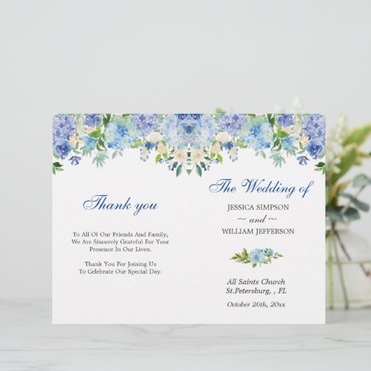 Light Blue Hydrangea Grüne Gedeckte Hochzeit (Stehend Vorderseite)