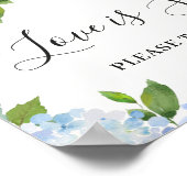 Light Blue Hydrangea Liebe ist Sweet Poster (Ecke)