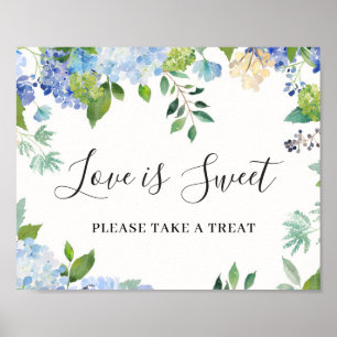 Light Blue Hydrangea Liebe ist Sweet Poster