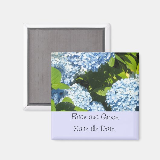 Light Blue Hydrangea Save the Date Magnet (Vorderseite/Rückseite)