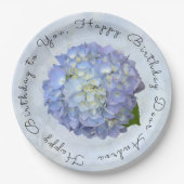 Light Blue Hydrangea Spezielle Teller zum Geburtst (Vorderseite)