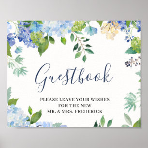 Light Blue Hydrangea Unterschreiben Sie unser Gäst Poster
