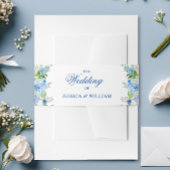 Light Blue Hydrangea Wasserfarbe Blumenzehen Einladungsbanderole