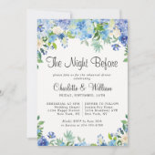 Light Blue Hydrangeas Floral Chic Probe Dinner Einladung (Vorderseite)