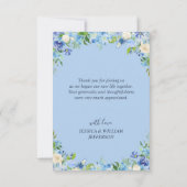 Light Blue Hydrangeas Floral Foto Wasserfarbe Dankeskarte (Rückseite)