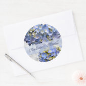 Light Blue Hydrangeas Sticker, "Alpha" Runder Aufkleber (Umschlag)