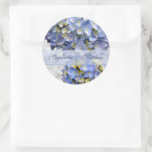 Light Blue Hydrangeas Sticker, "Alpha" Runder Aufkleber (Tasche)