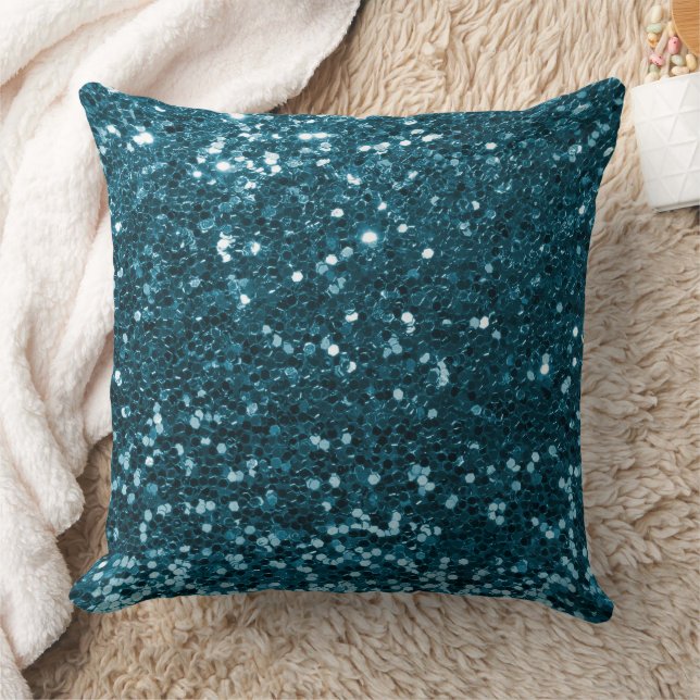 Light Blue Imitats Sequin Glitzer Throw Kissen (Decke)