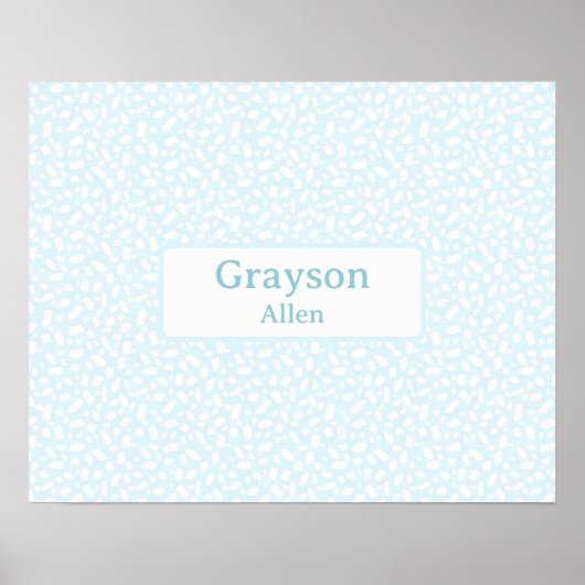 Light Blue Individuelle Name Boy Kinderzimmer Deko (Vorne)