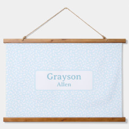 Light Blue Individuelle Name Boy Kinderzimmer Deko Wandteppich Mit Holzrahmen