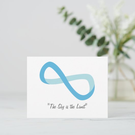 Light Blue Infinity Postkarte (Stehend Vorderseite)