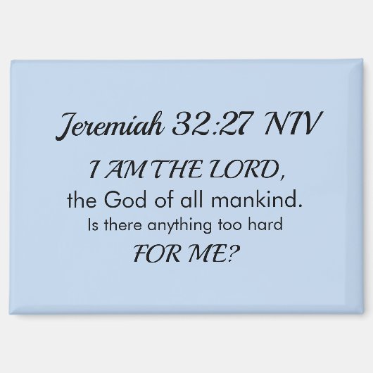 Light Blue Inspirational Bible Verse Power of God Magnet (Vorderseite)