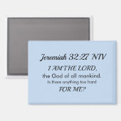 Light Blue Inspirational Bible Verse Power of God Magnet (Vorderseite/Rückseite)