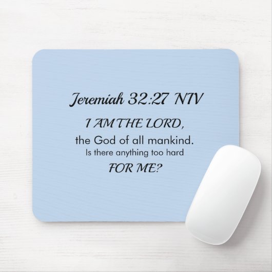 Light Blue Inspirational Bible Verse Power of God Mousepad (Mit Mouse)