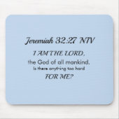 Light Blue Inspirational Bible Verse Power of God Mousepad (Vorne)