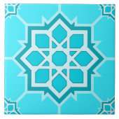 Light Blue Islamic Geometric Seamless Pattern Fliese (Vorderseite)