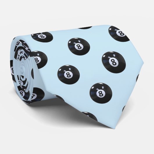 Light Blue Jeans 8 Ball Billiards Pool Player Cool Krawatte (Gerollt)