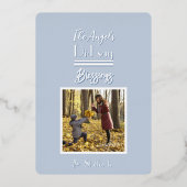 Light Blue Joyoux Weihnachten Foto Weihnachtskarte Folieneinladung (Rückseite)