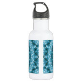Light Blue Kaleidoscope / Mandala Edelstahlflasche (Rückseite)