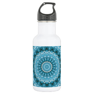 Light Blue Kaleidoscope / Mandala Edelstahlflasche