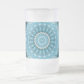 Light Blue Kaleidoscope / Mandala Mattglas Bierglas (Mittel)