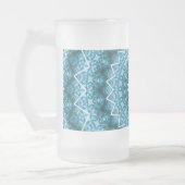 Light Blue Kaleidoscope / Mandala Mattglas Bierglas (Links)