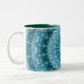Light Blue Kaleidoscope / Mandala Zweifarbige Tasse (Links)