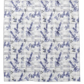 Light Blue Kariert Lavendel Duschvorhang (Vorderseite)