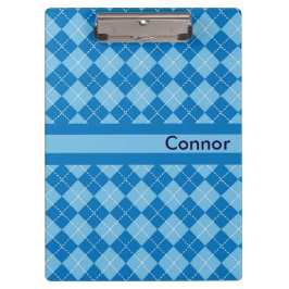 Light Blue Karierte Personalisierte Zwischenablage Klemmbrett
