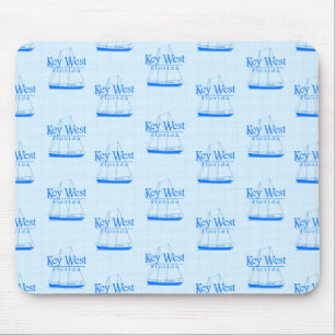 Light Blue Key West Florida Nautic Sailboat Mousepad