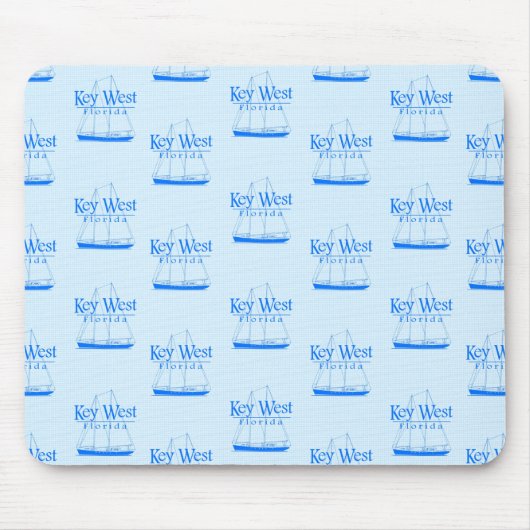 Light Blue Key West Florida Nautic Sailboat Mousepad (Vorne)