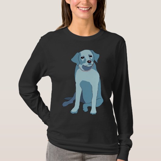 Light Blue Labrador mit rosa Collar T-Shirt (Vorderseite)