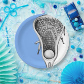 Light Blue Lacrosse Sports Party Paper Plate Pappteller (Party)