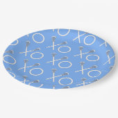 Light Blue Lacrosse Sports Party Paper Plate Pappteller (Schrägansicht)