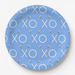 Light Blue Lacrosse Sports Party Paper Plate Pappteller