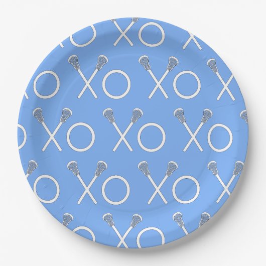 Light Blue Lacrosse Sports Party Paper Plate Pappteller (Vorderseite)