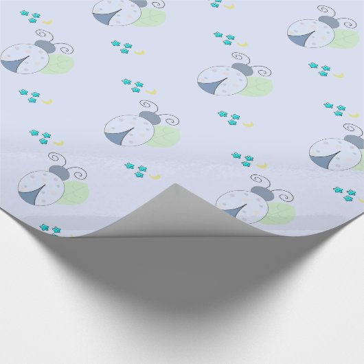 Light Blue Ladybugs Geschenkpapier (Ecke)