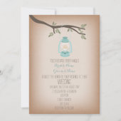 Light Blue Lantern Camping Hochzeitseinladung Einladung (Vorderseite)