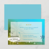 Light Blue Las Vegas Strip Wedding RSVP Karte (Vorne/Hinten)