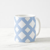 Light Blue Lattice auf Weiß Kaffeetasse (VorderseiteRechts)