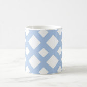 Light Blue Lattice auf Weiß Kaffeetasse (Mittel)