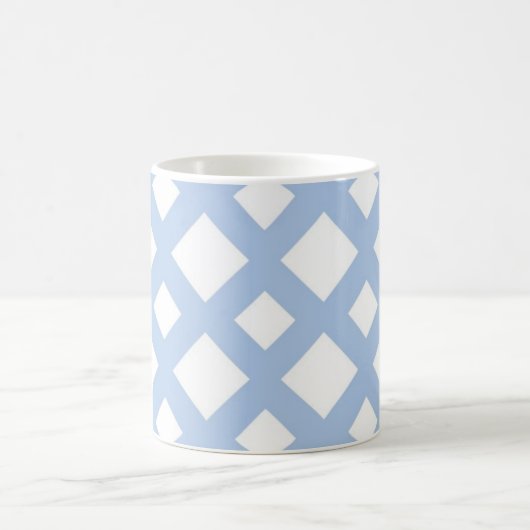 Light Blue Lattice auf Weiß Kaffeetasse (Mittel)
