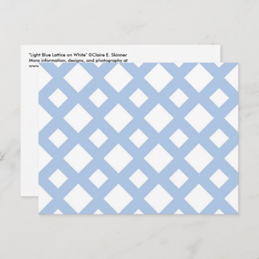 Light Blue Lattice auf Weiß Postkarte (Vorne/Hinten)