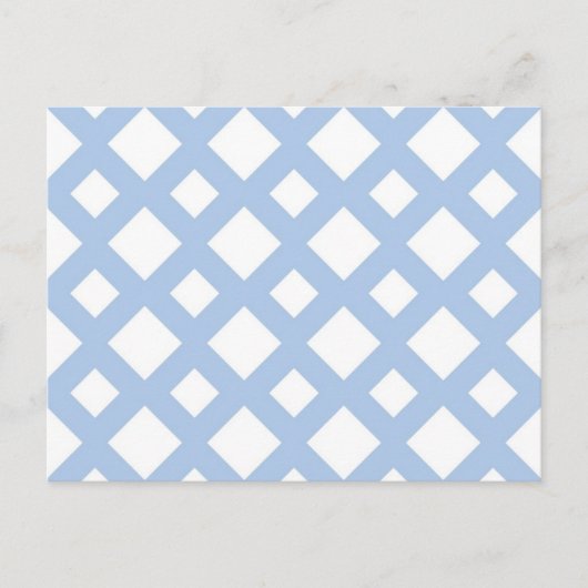Light Blue Lattice auf Weiß Postkarte (Vorderseite)