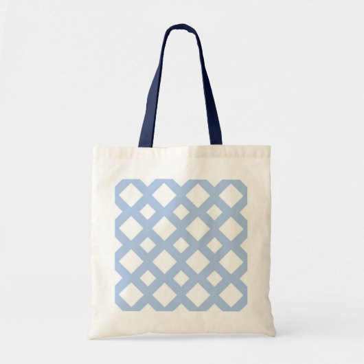 Light Blue Lattice auf Weiß Tragetasche (Vorne)