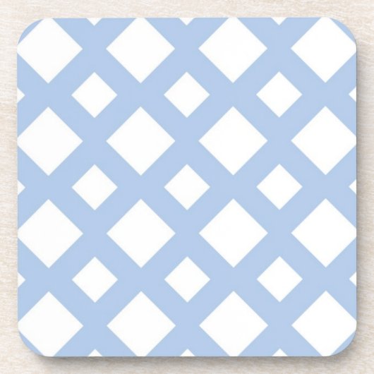 Light Blue Lattice auf Weiß Untersetzer (Vorderseite)