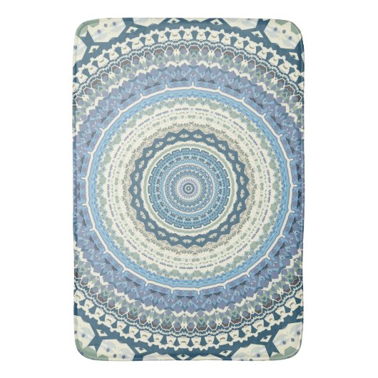 Light Blue Lavender Mandala Badematte (Vorderseite Vertikal)