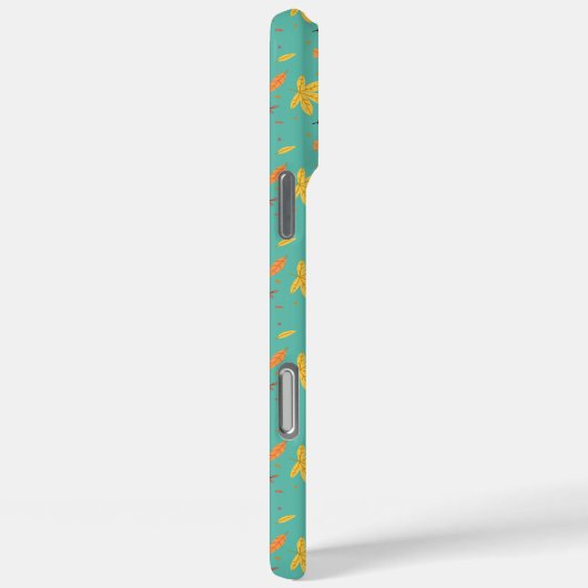 Light Blue Leaf iPhone Case (Rückseite / Rechts)